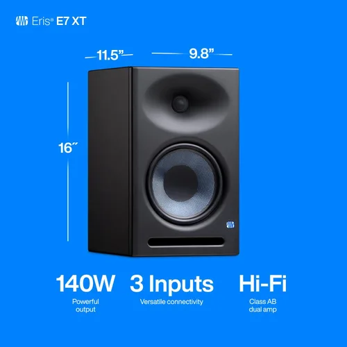 Vista 6 de PreSonus Eris E7 XT - Monitor de estudio activo de 2 vías con guía de onda EBM (Paquete de 1)