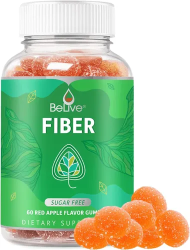 BeLive Fiber Gummies - Prebiotic Fiber Supplement with Chicory Root & Inulin for Digestive Support & Overall Gut Health I Vegan, Sugar Free Gummies