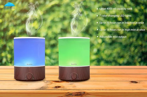 Vista 7 de Essential - Humidificador difusor de aceite., madera oscura(Dark Wood Grain)
