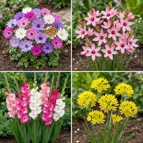 Vista 2 de Increíble oferta – Jardín completo de flores florecientes de primavera y verano de 100 bulbos – Hermosas flores que atraerán abejas, mariposas