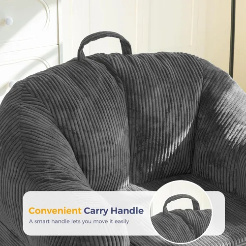 Vista 4 de MAXYOYO Sofá Cama Plegable con Respaldo, Sofá Cama Desplegable Sin Huesos con Asa, Sillón Puf Convertible 2 en 1 a Sofá Tumbona de Piso, Cómodo Sofá