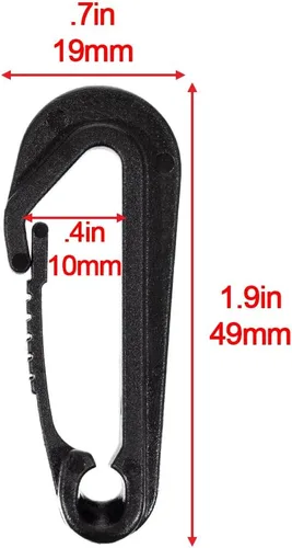 Vista 3 de Paracord Planet Gancho elástico sin alas – Ganchos de cuerda de choque resistentes de 1/4 pulgadas negro – Accesorios de camping y náutico