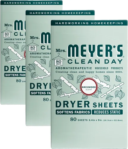 Vista 12 de MRS. MEYER'S CLEAN DAY - Hojas para secadora, suavizante de telas, reduce la estática, infundida con aceites esenciales, albahaca, 80