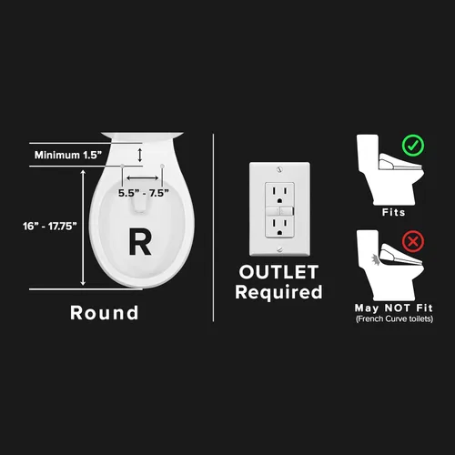 Vista 12 de SmartBidet SB-2000 Asiento de bidé eléctrico - Asiento para inodoro climatizado con secador de aire caliente y funciones de lavado con control
