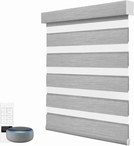 Vista 15 de ACMEART Persianas motorizadas de cebra con control remoto, persianas automáticas de doble capa, persianas eléctricas de filtrado de luz
