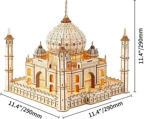 Vista 3 de Rompecabezas de madera 3D para adultos, modelo mecánico de castillo, kit de construcción de modelo de casa DIY, manualidades en madera, juguete