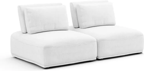 Vista 31 de Furniture of America Tatiana Modern Boucle - Sofá modular de 2 plazas con respaldo ajustable para sala de estar, oficina, combinación libre Boucle