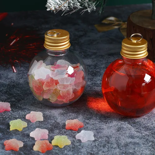 Vista 7 de Baluue Bolas de bebida de Navidad, 10 unidades, bolas transparentes de alcohol de Navidad, 3.4 fl oz, adornos rellenables para botellas de agua