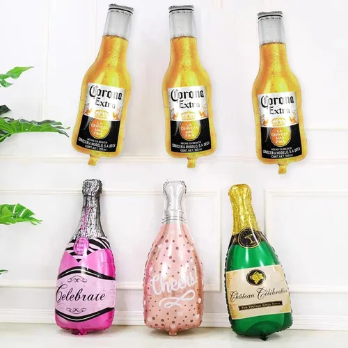 Vista 5 de 6 globos de cerveza, enormes globos de botella de cerveza Coro na Beer para decoración de fiesta de cumpleaños temática de cerveza para hombre