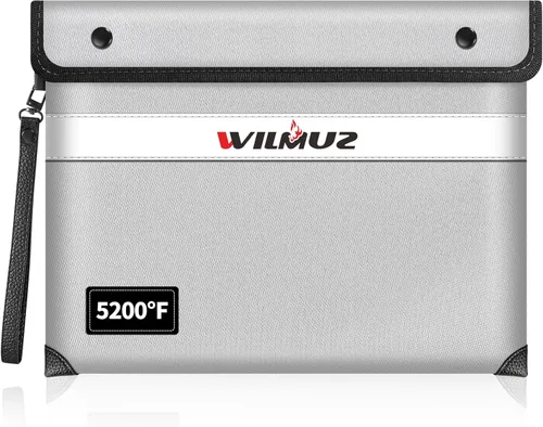 Vista 16 de Bolsa de documentos ignífuga, bolsa de dinero aislada a prueba de fuego de 5200℉ para efectivo, bolsa impermeable para documentos con cremallera