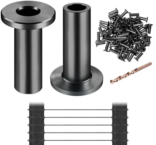 Vista 9 de CKE Paquete de 50 fundas protectoras de acero inoxidable negras T316 para sistema de barandilla de cubierta de cables de 1/8 pulgadas, funda