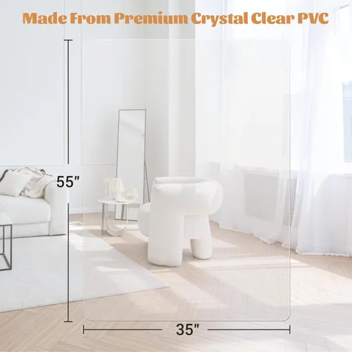 Vista 2 de KMAT Alfombrilla para Silla de Oficina, Alfombrillas de Suelo de Madera Dura y Azulejo de Fácil Deslizamiento, Alfombrilla Transparente para Silla