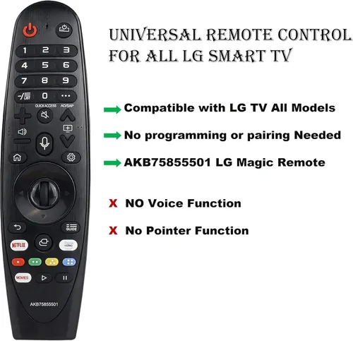 Vista 2 de Control remoto universal para LG Smart TV Magic Remote, compatible con todos los modelos para LG OLED UHD 4K NanoCell Series Smart TV