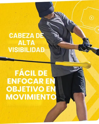 Vista 4 de SKLZ Hurricane Baseball and Softball Swing Trainer, Adjustable Power Band System with Anti-Dent Ball Head, Height 23 to 38 Inches, Solo Hitting