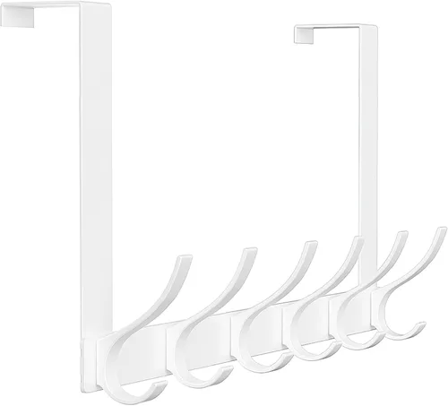 Vista 11 de Peasulin Ganchos para colgar sobre la puerta, colgador de puerta resistente, gran toallero para colocar sobre la puerta con 12 ganchos, resistente