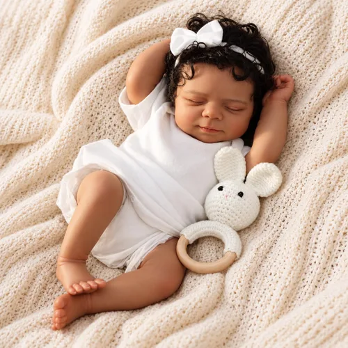 SCOM Muñecas de bebé renacidas Niño Negro - 18 Pulgadas Muñecas recién nacidas realistas Muñecas de bebé recién nacidas afroamericanas Muñeca de