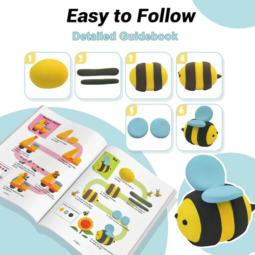 Vista 3 de Drawdart Arcilla seca al aire - Kit de arcilla para modelar de 36 colores con 3 herramientas de escultura, segura y no tóxica, arcilla de espuma