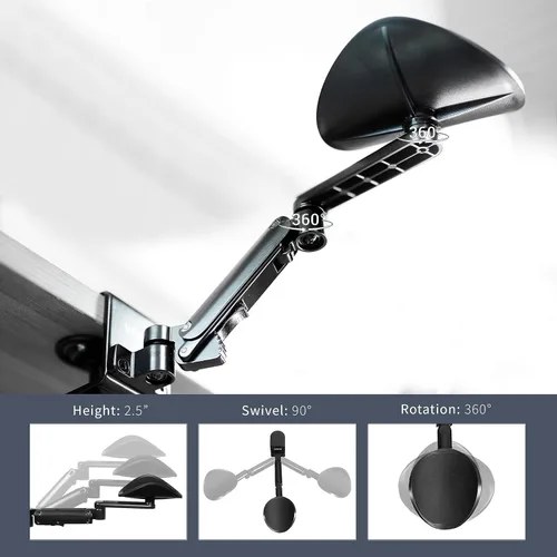 Vista 5 de VIVO Universal Clamp-on Adjustable Armrest, Desk Cradle Rotating Elbow Cushion, Above Table Extension Platform Arm Support, Black, MOUNT-ARM01