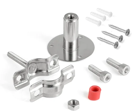 Vista 5 de 2 correas de sujeción ajustables para montaje en pared para tubo de 1/2", diámetro de abrazadera de 0.591-0.866 in