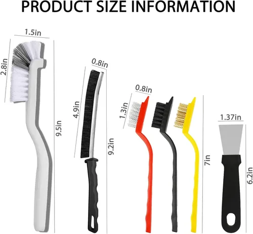 Vista 2 de Cepillo de limpieza de grietas, cepillos multiusos de cerdas duras para limpieza profunda de cocina, baño, lechada, fregadero, taza, tetera