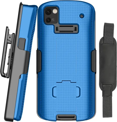 Vista 10 de Nakedcellphone - Funda + correa de mano + clip para cinturón para escáner de computadora móvil Zebra TC53 TC58, funda rígida delgada con soporte
