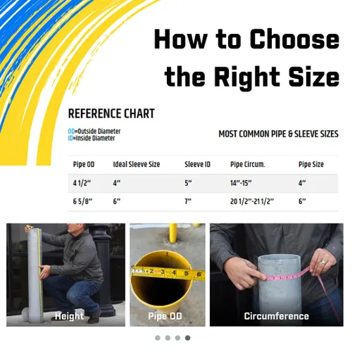 Vista 9 de Ideal Shield Cubierta roja de bolardo de seguridad de 1/4 pulgadas, 6 x 52 pulgadas, cinta de instalación incluida con funda para poste de bolardo