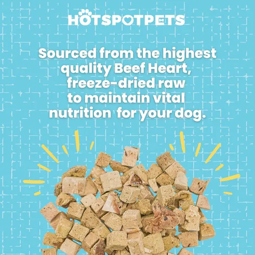 Vista 5 de hotspot pets Golosinas de corazón de res liofilizadas para gatos y perros, bolsa grande resellable de 1 libra, fabricada en Estados Unidos, de un