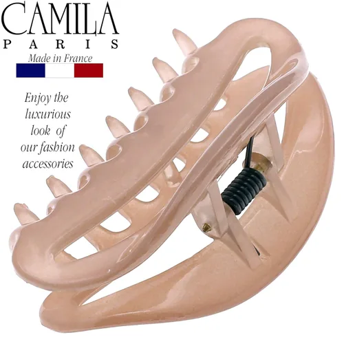 Vista 6 de Camila Paris CP3078 - Pinza para el cabello francesa para mujer, color beige, para niñas, pinza para el cabello, a la moda, duradera y de peinado