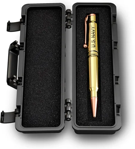 Vista 2 de Bolígrafo Twist de la Marina de los Estados Unidos, latón pulido