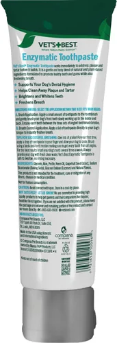 Vista 9 de Vet's Best Gel de pasta dental enzimática para perros, hecha en Estados Unidos.