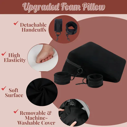 Vista 4 de KBYHZ Sex Furniture Almohada de espuma con esposas Posición Cojines Posicionamiento Almohadas