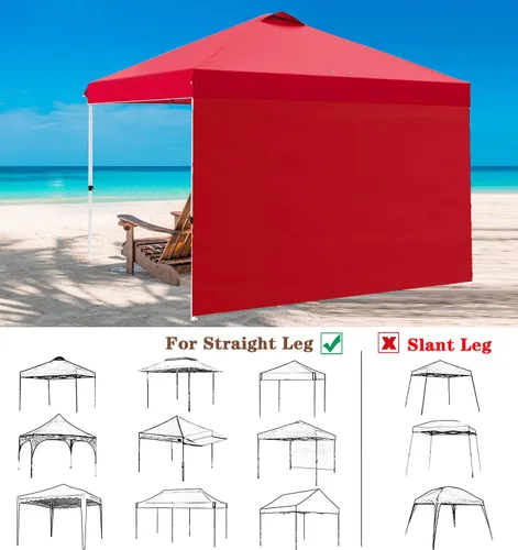 Vista 7 de SCOCANOPY SunWall - Marco de toldo desplegable de 10 x 10 pulgadas, paquete de 3 solo pared lateral (10 x 10 pulgadas, rojo)