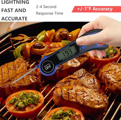 Vista 4 de Termómetros digitales de carne para cocinar en la cocina, termómetro de alimentos de lectura instantánea impermeable, cocina al aire libre, ahumador