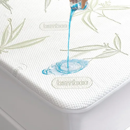 Vista 9 de Paquete de 2 protectores de colchón tamaño individual 100% impermeables, funda de colchón ajustada, transpirable, silenciosa y lavable a máquina