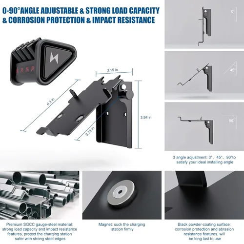 Vista 3 de FLYDOO Wall Mount Compatible with Oivo Battery Charger Station for Xbox OneXbox Series Controller Battery Pack, Steel Heavy Duty Wall Bracket, 0-90