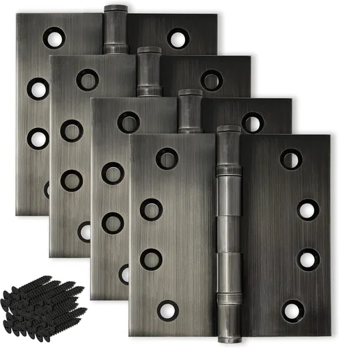 Vista 12 de Bisagra de puerta de latón macizo, rodamiento de bolas resistente, 4 x 4 pulgadas, juego de 2 bisagras (latón antiguo)