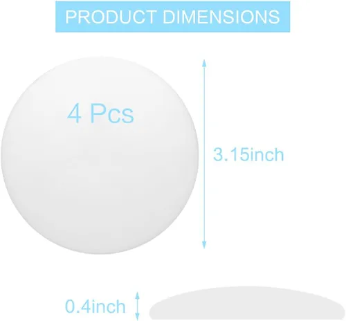Vista 2 de Protector de pared para tope de puerta de 3.15 pulgadas, 4 piezas de amortiguadores de manija de puerta de silicona suave blanca, a prueba