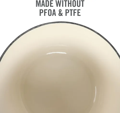 Vista 5 de MARTHA STEWART Gatwick - Horno holandés de hierro fundido esmaltado de 7 cuartos de galón, color azul clásico