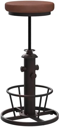 Vista 49 de Taburete de bar retro industrial giratorio para isla de cocina, 24.8-30.7 pulgadas, altura ajustable, diseño vintage de boca de incendios, taburetes
