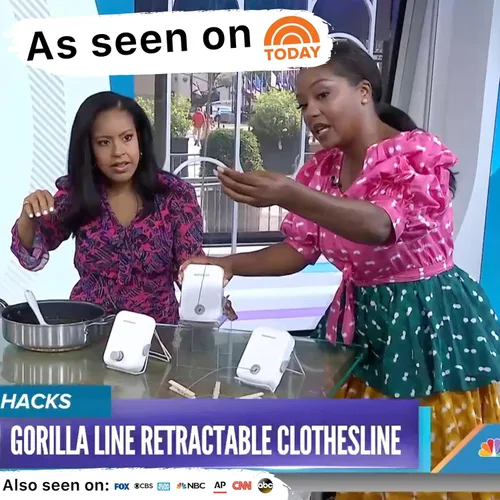 Vista 8 de GorillaLine - Tendedero retráctil para interiores y exteriores - Línea de lavandería de secado de ropa resistente - Tendedero montado en la pared