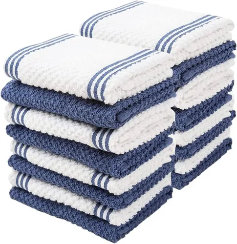 Vista 15 de SIMPLI-MAGIC Paquete de 12 paños de cocina de 24 x 24 pulgadas – 100% algodón, sin pelusas, paños de cocina de alta absorción, perfectos