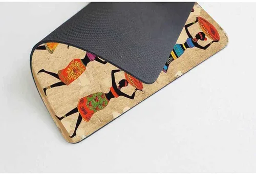 Vista 3 de Mugod Tapete para mouse para mujer, diseño de arte de tribu afrocéntrica, con base de goma antideslizante, para computadora, laptop, juegos, A01