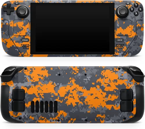Design Skinz - Compatible con Steam Deck - Calcomanía protectora de vinilo extraíble resistente a los arañazos - Camuflaje digital naranja brillante