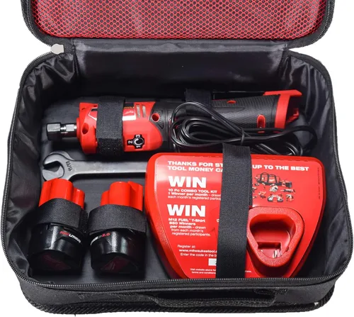 Vista 3 de Milwaukee 2486-22 M12 FUEL 12V Kit de amoladora recta con (2) batería de 2.0Ah, cargador y bolsa de herramientas