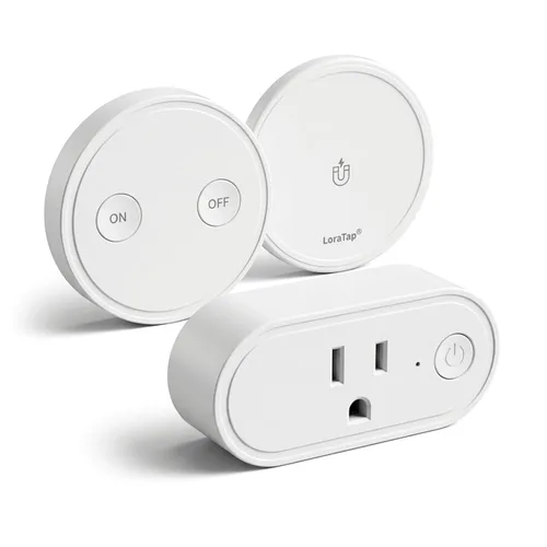 Vista 12 de LoraTap Mini adaptador de enchufe de salida de control remoto, interruptor de luz inalámbrico de rango de 656 pies para electrodomésticos,