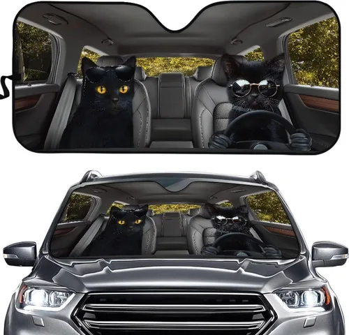 Vista 35 de SEANATIVE Funny Car Windshield Sun Shade UV Ray Sun Visor Protector Front Window Sunshade Angry Eyes Design Car Interior Accessories