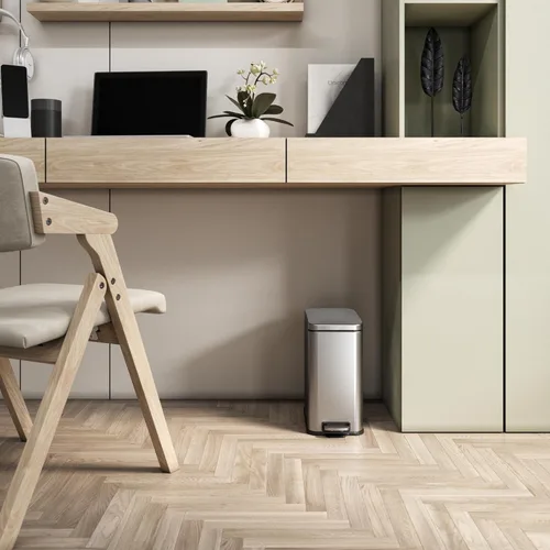 Vista 5 de iTouchless SoftStep - Cubo de basura delgado de 3 galones con filtro de olor y cubo interior extraíble, pedal de 11 litros, cubo de basura pequeño