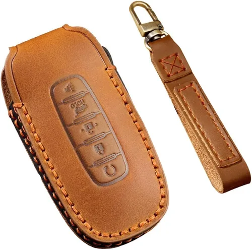 Vista 9 de ontto Funda de cuero para llave de automóvil de 5 botones para Nissan Pathfinder, Rouge Versa, accesorios 2023 2024, carcasa inteligente para llave