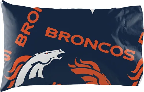 Vista 2 de Northwest The Company - Juego de cama Queen de Denver Broncos con licencia oficial de la NFL, 86 x 86 pulgadas