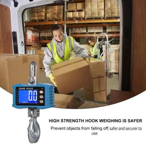 Vista 7 de Geevorks - Báscula de grúa digital de 2,204.6 lbs/2204 libras, escala de grúa industrial con retroiluminación LCD con cambio de unidad, retención